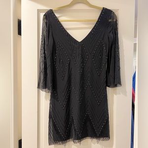 Alice + Olivia Black Beaded Dress